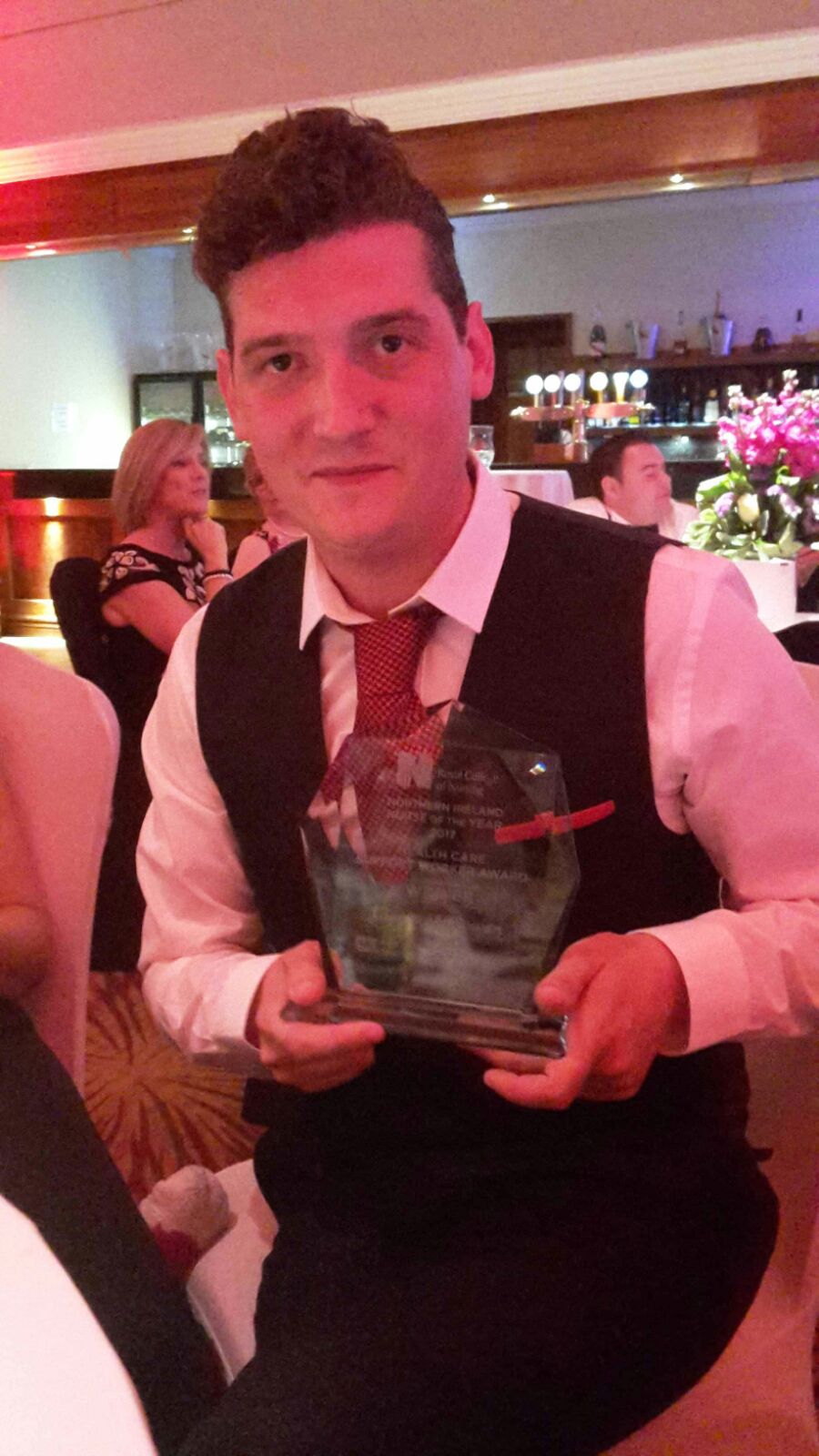 Ciaran looking proud as punch with his award