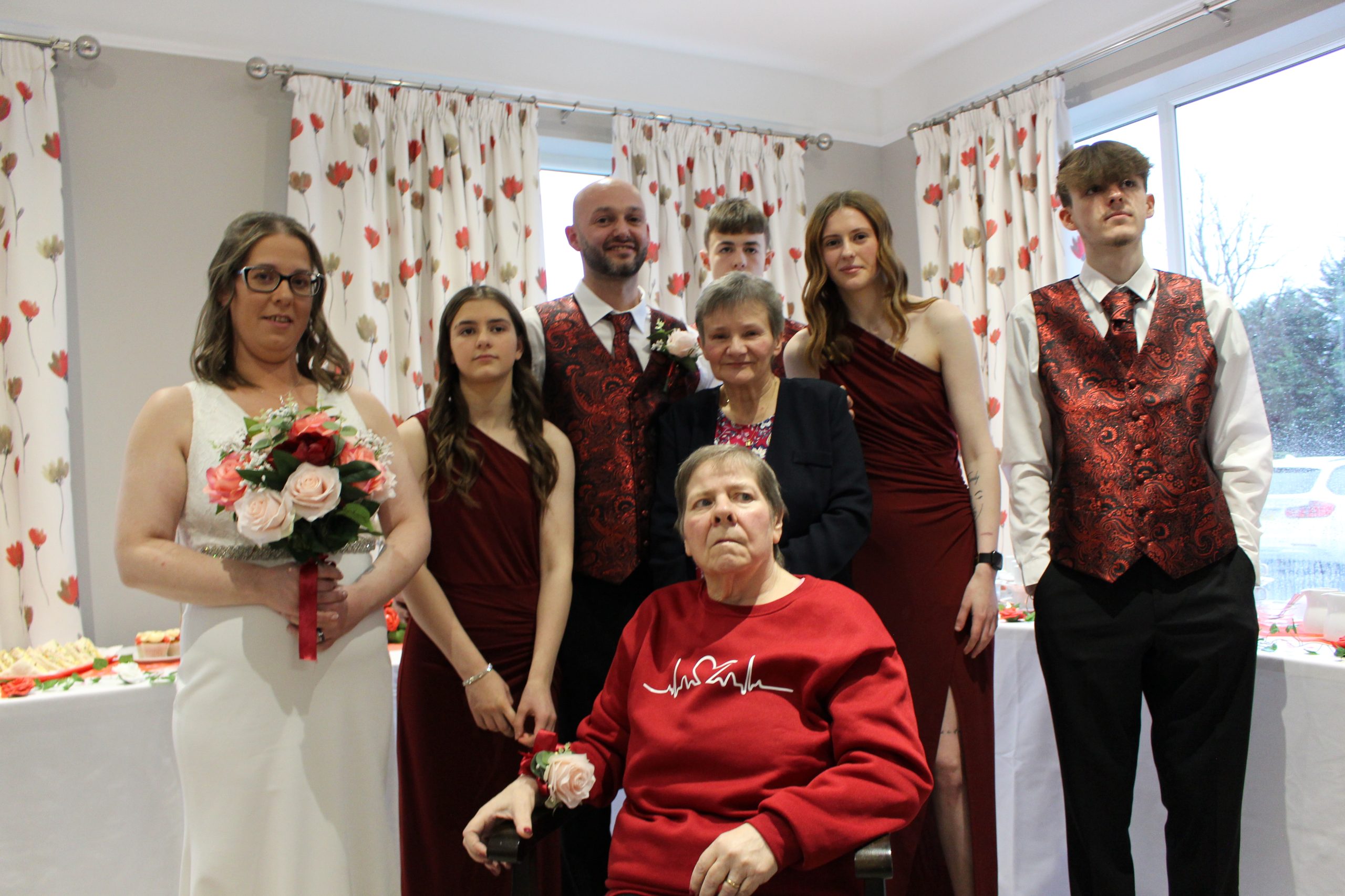 The Campbell family with Resident Angela.